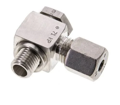 6S & M12x1.5 Stainless Steel Swivel Joint Cutting Fitting with Male Threads 400 bar Rotatable ISO 8434-1