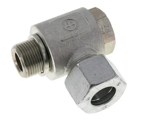 20S & G3/4'' Zink plated Steel Swivel Joint Cutting Fitting with Male Threads 400 bar Rotatable ISO 8434-1
