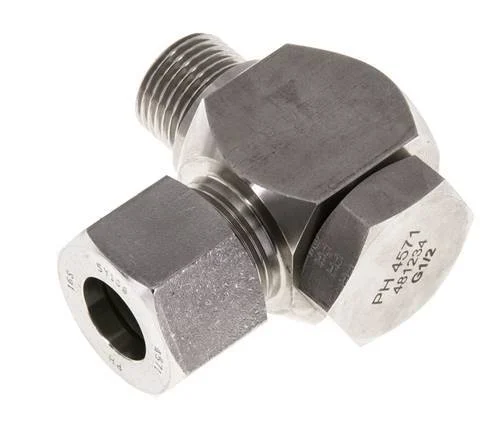 16S & G1/2'' Stainless Steel Swivel Joint Cutting Fitting with Male Threads 400 bar Rotatable ISO 8434-1