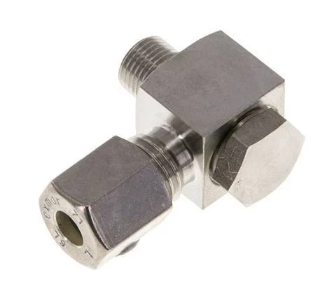 6L & G1/8'' Stainless Steel Swivel Joint Compression Fitting with Male Threads 315 bar Rotatable ISO 8434-1