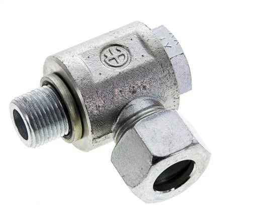 15L & M18x1.5 Zink plated Steel Swivel Joint Cutting Fitting with Male Threads 315 bar NBRO-ring Rotatable ISO 8434-1