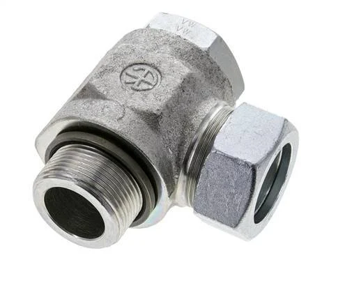 35L & G1-1/4'' Zink plated Steel Swivel Joint Cutting Fitting with Male Threads 160 bar NBRO-ring Rotatable ISO 8434-1