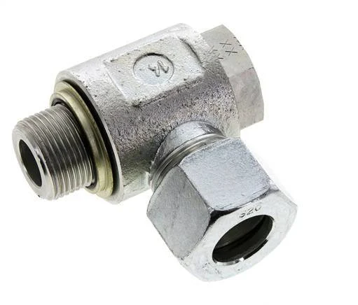 20S & G3/4'' Zink plated Steel Swivel Joint Cutting Fitting with Male Threads 400 bar NBRO-ring Rotatable ISO 8434-1