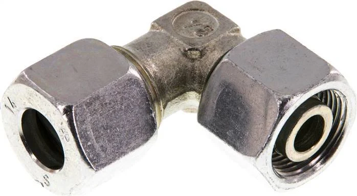 14S Zink plated Steel Elbow Cutting Fitting with Swivel 630 bar NBR Adjustable ISO 8434-1