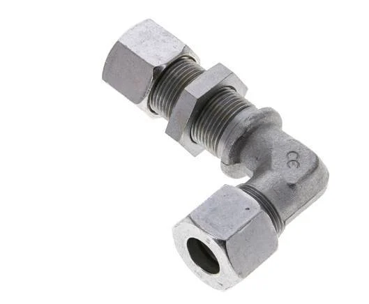 14S Zink plated Steel Elbow Cutting Fitting Bulkhead 630 bar ISO 8434-1