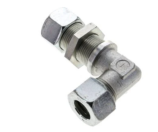 20S Zink plated Steel Elbow Cutting Fitting Bulkhead 400 bar ISO 8434-1