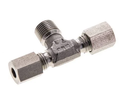 4LL & R1/8'' Stainless Steel T-Shape Tee Cutting Fitting with Male Threads 100 bar ISO 8434-1