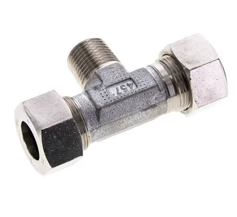 18L & R1/2'' Stainless Steel T-Shape Tee Cutting Fitting with Male Threads 315 bar ISO 8434-1