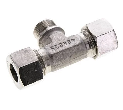 20S & G3/4'' Stainless Steel T-Shape Tee Cutting Fitting with Male Threads 400 bar ISO 8434-1