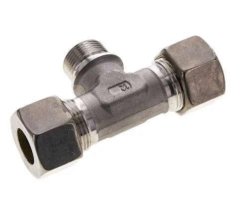 20S & G3/4'' Stainless Steel T-Shape Tee Compression Fitting with Male Threads 250 bar ISO 8434-1