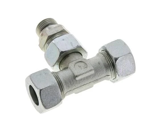 18L & G1/2'' Zink plated Steel T-Shape Tee Cutting Fitting with Male Threads 315 bar Adjustable ISO 8434-1
