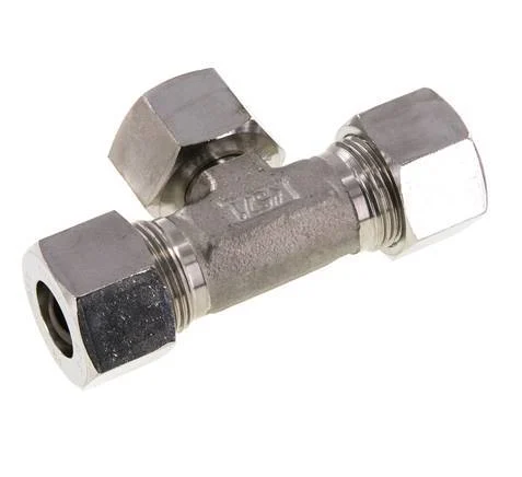 20S Stainless Steel T-Shape Tee Cutting Fitting with Swivel 400 bar Adjustable ISO 8434-1