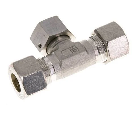 16S Stainless Steel T-Shape Tee Compression Fitting with Swivel 400 bar FKM Adjustable ISO 8434-1