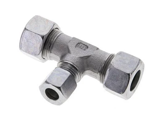 10L & 15L Zink plated Steel T-Shape Tee Cutting Fitting 315 bar ISO 8434-1