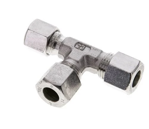 8L & 10L Stainless Steel Right Angle Tee Cutting Fitting 315 bar ISO 8434-1