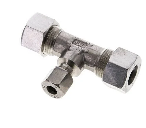 8L & 15L Stainless Steel T-Shape Tee Cutting Fitting 315 bar ISO 8434-1