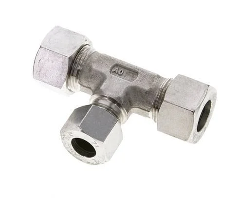 12L & 15L Stainless Steel T-Shape Tee Cutting Fitting 315 bar ISO 8434-1