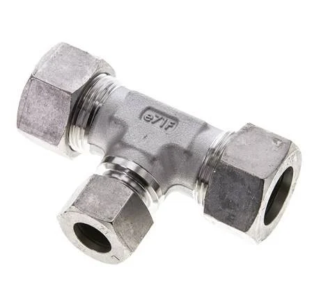 15L & 22L Stainless Steel T-Shape Tee Cutting Fitting 160 bar ISO 8434-1
