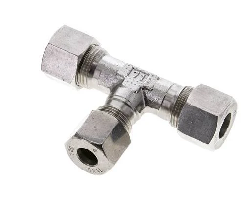 10S & 12S Stainless Steel T-Shape Tee Cutting Fitting 630 bar ISO 8434-1