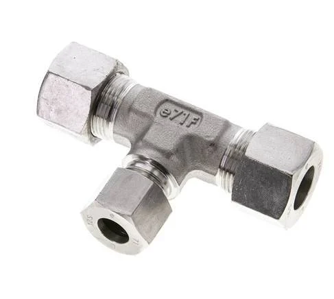 12S & 16S Stainless Steel T-Shape Tee Cutting Fitting 400 bar ISO 8434-1