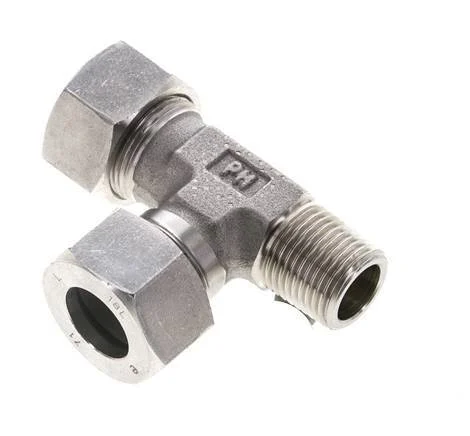 18L & R1/2'' Stainless Steel Right Angle Tee Cutting Fitting with Male Threads 315 bar ISO 8434-1