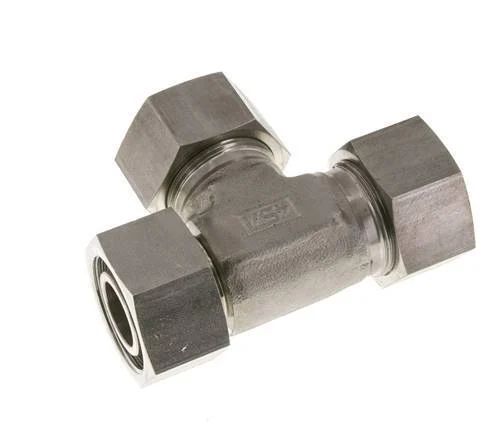 30S Stainless Steel Right Angle Tee Cutting Fitting with Swivel 400 bar Adjustable ISO 8434-1