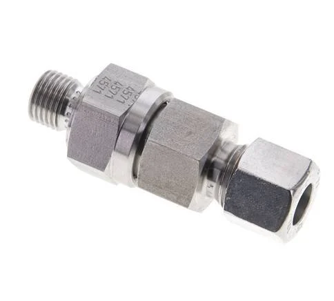 Hydraulic Check Valve Cutting Ring 10L (M16x1.5) & G1/4'' Male Stainless Steel 0.2-250bar (3-3625)psi Tube-Thread ISO 8434-1