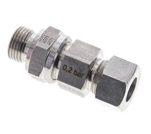 Hydraulic Check Valve Cutting Ring 15L (M22x1.5) & G1/2'' Male Stainless Steel 0.2-250bar (3-3625)psi Tube-Thread ISO 8434-1