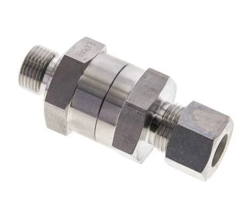 Hydraulic Check Valve Compression Ring 12L (M18x1.5) & G3/8'' Male Stainless Steel 1-250bar (15-3625)psi Tube-Thread ISO 8434-1