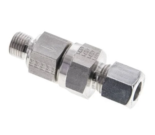 Hydraulic Check Valve Cutting Ring 10L (M16x1.5) & G1/4'' Male Stainless Steel 0.2-250bar (3-3625)psi Thread-Tube ISO 8434-1