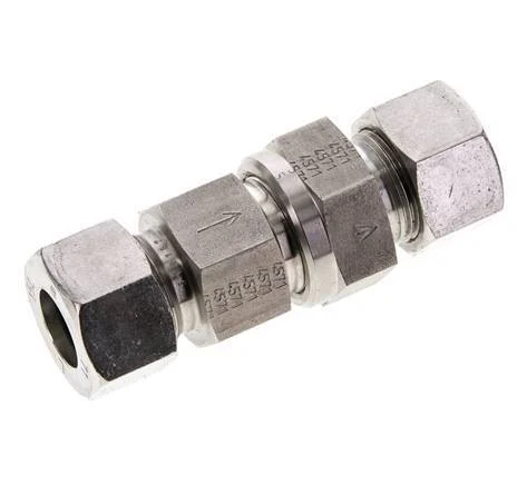 Hydraulic Check Valve Cutting Ring 15L (M22x1.5) Stainless Steel 1-250bar (15-3625)psi ISO 8434-1
