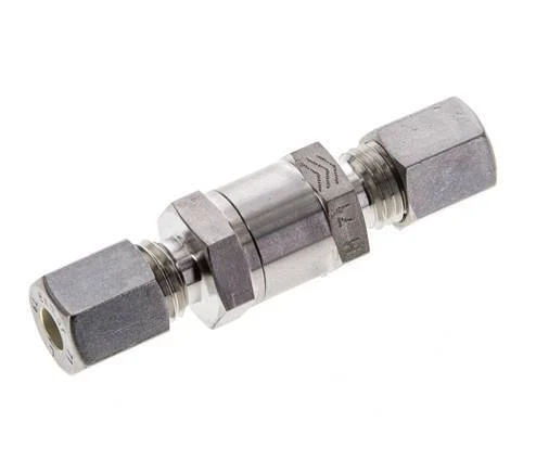 Hydraulic Check Valve Compression Ring 6L (M12x1.5) Stainless Steel 1-250bar (15-3625)psi ISO 8434-1