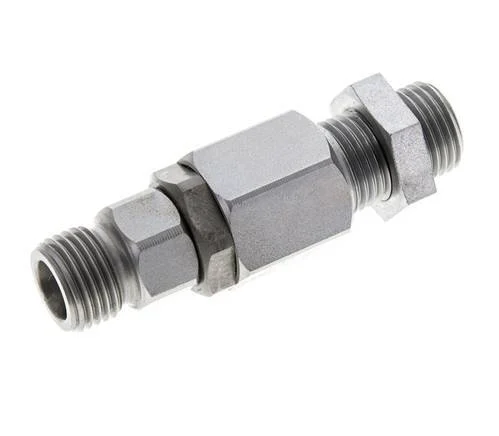 8S Zink plated Steel Ball-Guided Swivel Joint Cutting Fitting Bulkhead 350 bar NBR ISO 8434-1