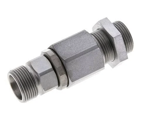 16S Zink plated Steel Ball-Guided Swivel Joint Cutting Fitting Bulkhead 350 bar NBR ISO 8434-1