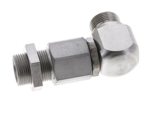 16S Zink plated Steel Elbow Ball-Guided Swivel Joint Cutting Fitting Bulkhead DN 12350 bar NBR ISO 8434-1