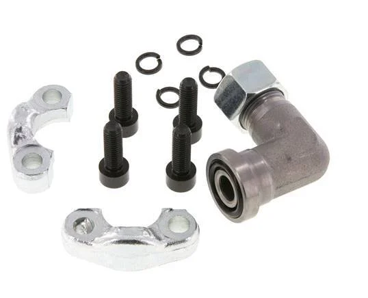 1/2'' Elbow SAE Flange 3000 PSI Steel with 15L (M22x1.5) ISO 6162-1