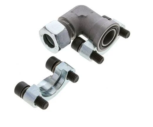 3/4'' Elbow SAE Flange 3000 PSI Steel with 18L (M26x1.5) ISO 6162-1
