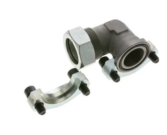 1-1/2'' Elbow SAE Flange 3000 PSI Steel with 42L (M52x2) ISO 6162-1