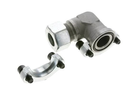 1-1/4'' Elbow SAE Flange 3000 PSI Steel with 25S (M36x2) ISO 6162-1