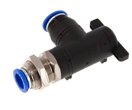 2-Way Elbow Ball Valve 12 mm Plastic/Brass Bulkhead
