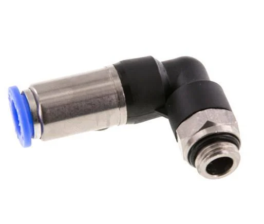 Push-In Fitting 10mm & G1/4'' Male Auto Shut-Off Elbow Brass/PBT 0-10bar (0-145psi)