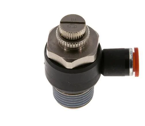 Flow Control Silencer Meter-In Elbow 8 mm - R1/2'' Brass/PA 66