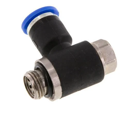 Flow Control Silencer Meter-Out Elbow 6 mm - G1/8'' Brass/PA 66 Slotted Screw