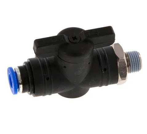 2-Way Straight Ball Valve 6 mm - R1/8'' Plastic/Brass