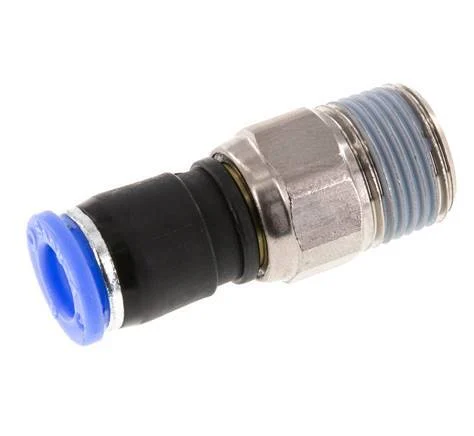 8mm & R3/8'' Swivel Joint Push-In-Male Threads Nickel-Plated Brass/PBT NBR Rotatable