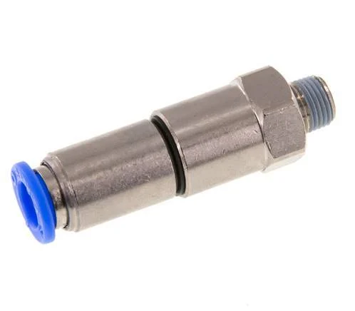 8mm & R1/8'' Quick Swivel Joint Push-In-Male Threads Nickel-Plated Brass/PBT NBR Rotatable