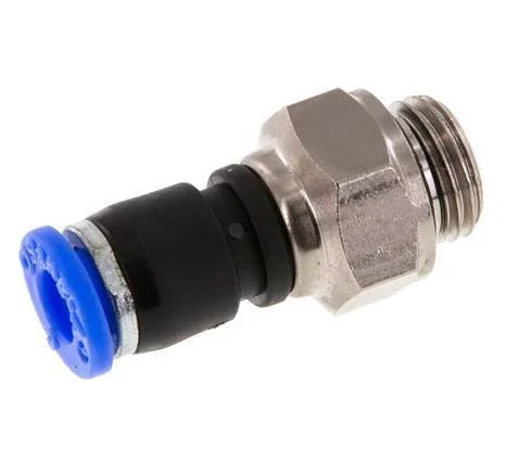 6mm & G1/4'' Swivel Joint Push-In-Male Threads Nickel-Plated Brass/PBT NBR Rotatable