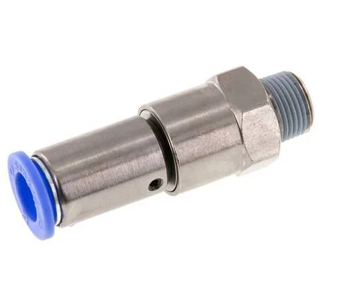 12mm & R3/8'' Quick Swivel Joint Push-In-Male Threads Nickel-Plated Brass/PBT NBR Rotatable