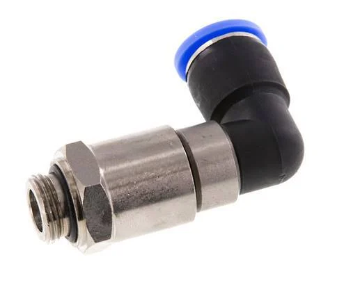 12mm & G3/8'' Elbow Quick Swivel Joint Push-In-Male Threads Nickel-Plated Brass/PBT NBR Rotatable