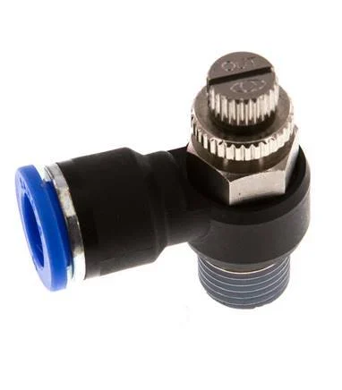 Flow Control Silencer Meter-Out Elbow 10 mm - R1/4'' Brass/PA 66